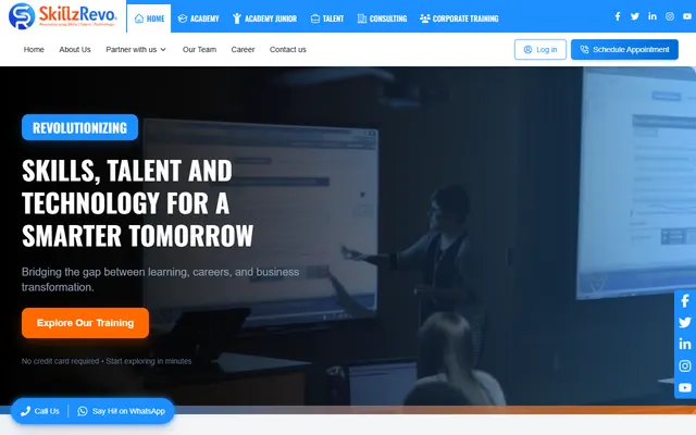 SkillzRevo website built by TechGeekStudio